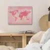 Wereldkaart - Roze - Vaag PET vilt klein -sfeer3
