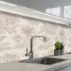 Bloemen - Beige - Planten - Vintage keuken achterwand 2 middel -3d_schuin