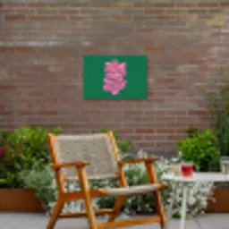 Abstract - Pink - Lijnen - Groen Tuinposter op houten frame 2 cm dik klein -sfeer3