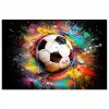 Voetbal - Verf - Kleuren - Zwart - Wit poster papier klein -3d