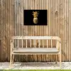 Ananas - Zwart - Goud - Luxe Tuinposter op houten frame 2 cm dik klein -sfeer4