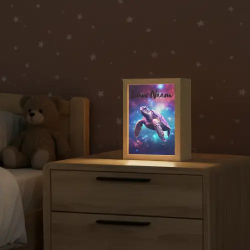 Schildpad - Dier - Galaxy - Ruimte Light Box met kabel (Kinderlampje) klein -sfeer1_kind