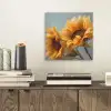 Zonnebloemen - Geel - Wazig aluminium wit klein -sfeer1