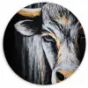 Stier - Hoorns - Snuit - Goud Wandcirkel kunststof plaat 5mm dik klein -3d