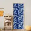 Blad - Palm - Blauw deurposter klein 289 -sfeer4