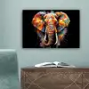 Olifant - Graffiti - Zwart - Dieren - Kleuren canvas 2cm klein -sfeer4