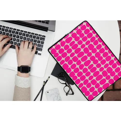 Stippen - Patroon - Roze laptophoes neopreen klein 279 -bureau