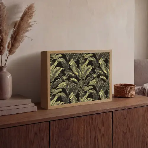 Botanisch - Bladeren - Groen Light Box met batterij (Wandlamp) middel 907 -sfeer2