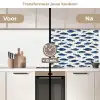 Vissen - Patroon - Blauw - Wit keuken achterwand 2 middel 871 -voor-na2_NL