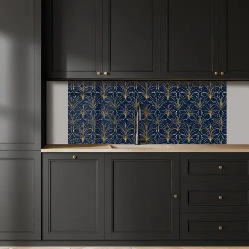 Deco - Waaier - Blauw keuken achterwand 2 middel 871 -sfeer1