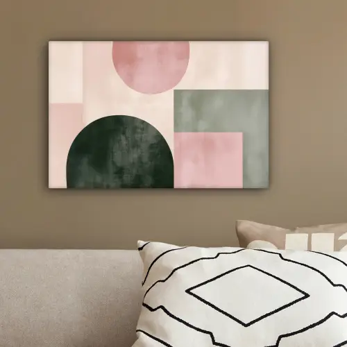 Vormen - Abstract - Cirkel - Zwart canvas 2cm klein -sfeer3