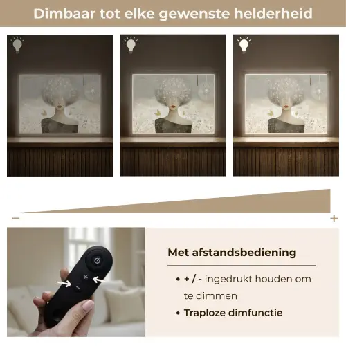 Pluis - Vrouw - Beige Light Box met batterij (Wandlamp) middel -USP_dimbaarNL