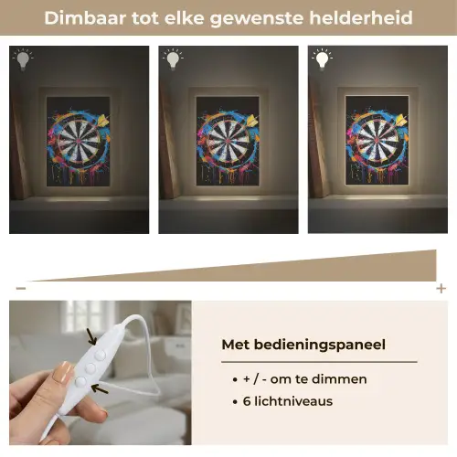 Graffiti - Sport - Darten - Dartbord Light Box met kabel (Tafellamp) klein -USP_dimbaarNL