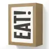 Decoratie - Eten - Zwart - Wit Light Box met kabel (Wandlamp) klein -3d