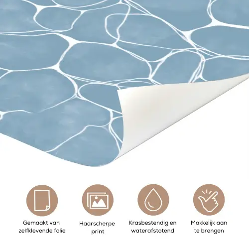 Organisch - Patroon - Blauw deurposter klein 289 -closeup_NL