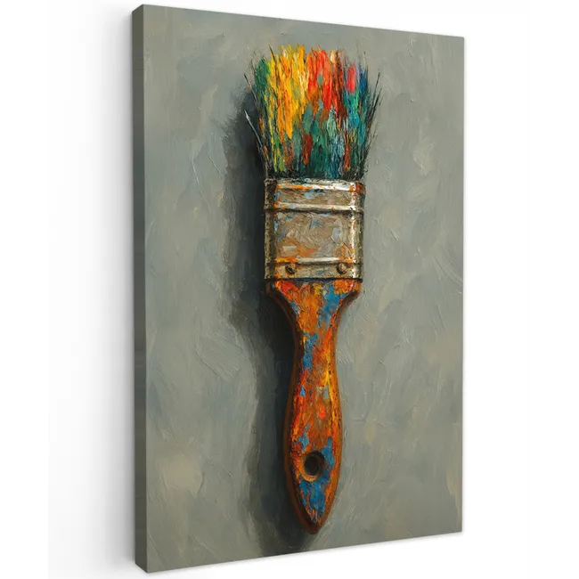 Verf - Kwast - Schilderij Tuinposter op houten frame 2 cm dik klein -3d