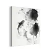 Lotusbloemen - Vissen - Bladeren - Zwart aluminium wit klein -3d