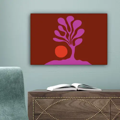 Boom - Paars - Cirkel - Vloeiend canvas 2cm klein -sfeer4