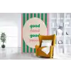 Gestreept - Quote - Ovaal - Roze fotobehang vinyl groot -stoel