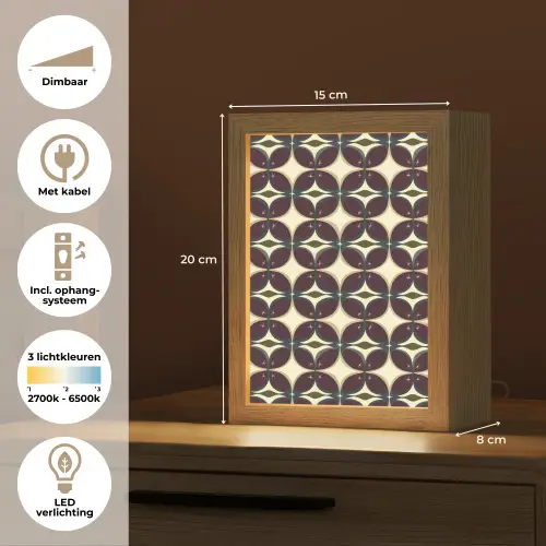 Cirkel - Retro - Kleurrijk Light Box met kabel (Tafellamp) klein 925 -USP_NL