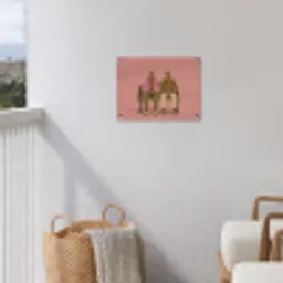 Illustratie - Bankje - Personen - Minimalistisch tuinposter los doek klein -sfeer8