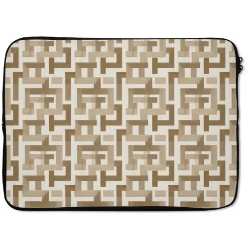 Geometrisch - Retro - Bruin laptophoes neopreen klein 279 -zkaufland3dotto