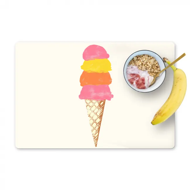 Schepijs - Hoorntje - Illustratie - Minimalistisch Placemat vinyl groot -zzzproduct_Kitchenyeah-website