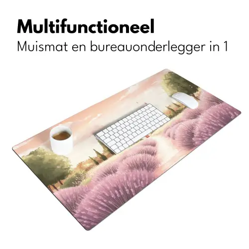 Lavendelveld - Huis - Paars Muismat XXL klein -sfeer4