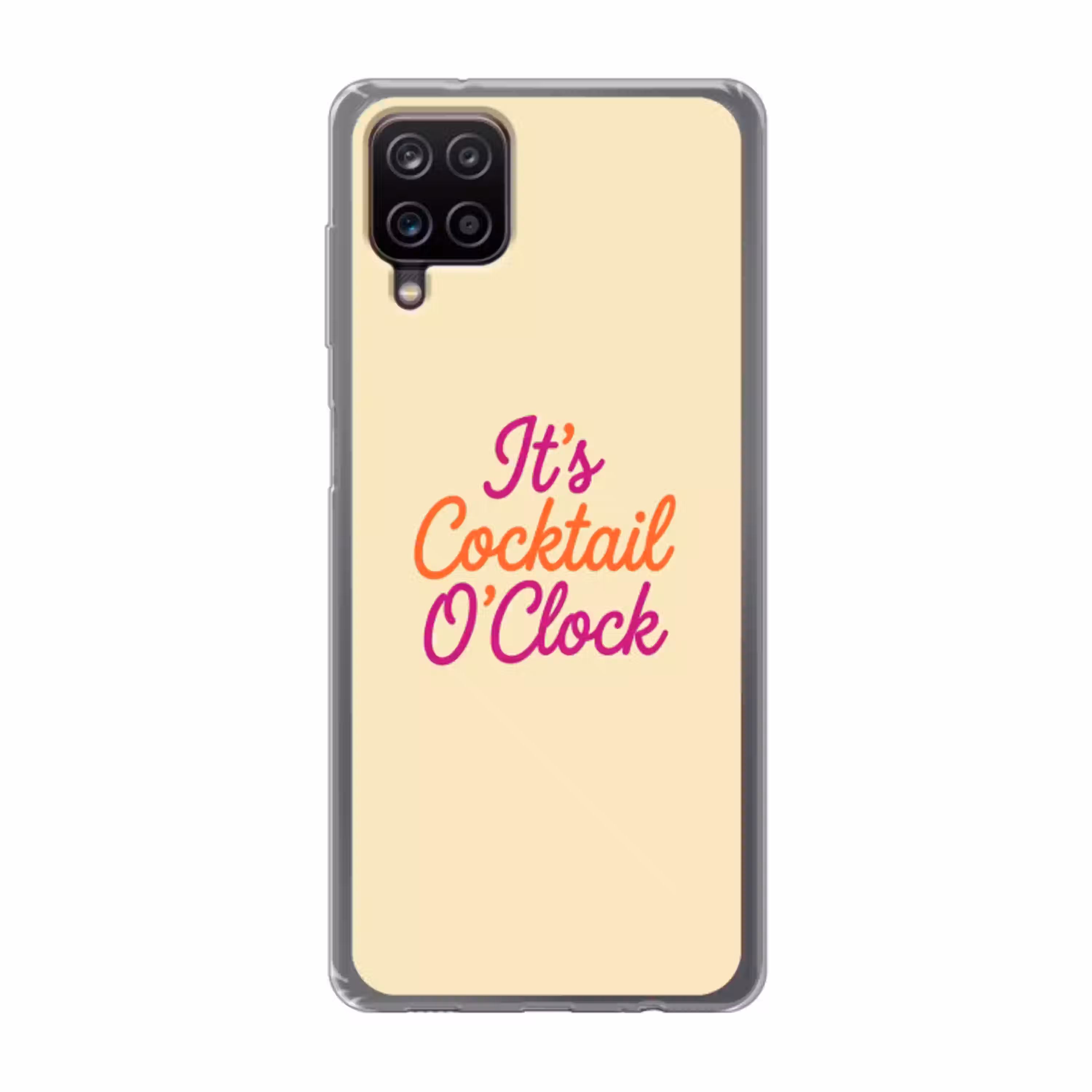 Cocktail O'Clock - Geel - Retro Telefoonhoesje Samsung Galaxy A12 klein -3d