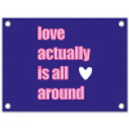 Tekst - Valentijn - Love - Blauw tuinposter los doek klein -3d