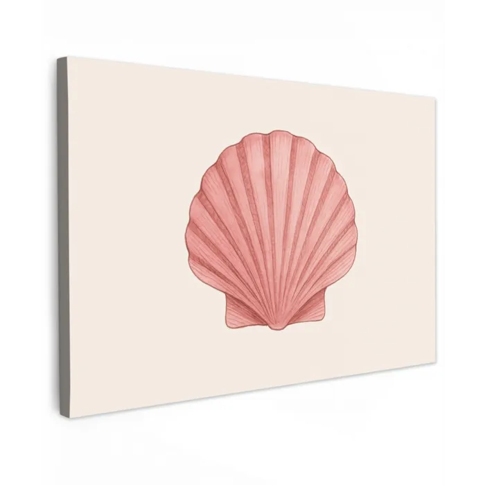Schelp - Roze - Ribbels canvas 2cm klein -z3d
