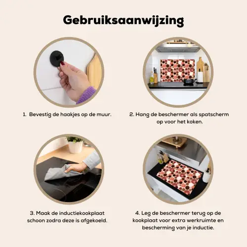 Cirkels - Modern - Kleurrijk Inductie beschemer met haakjes klein 777 -ky-gebruik-nl
