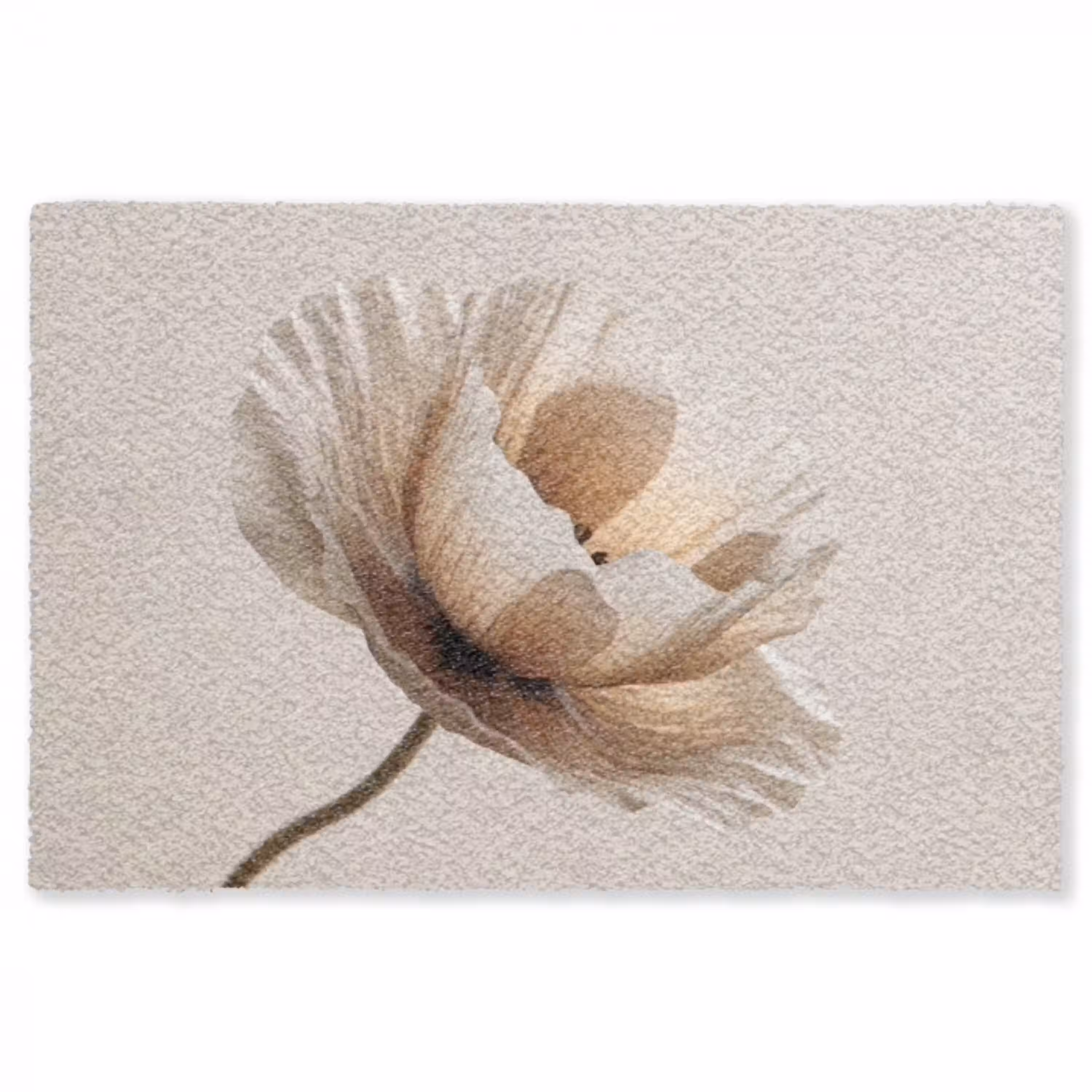 Bloem - Beige - Crème Vloerkleed Rechthoek klein -3d