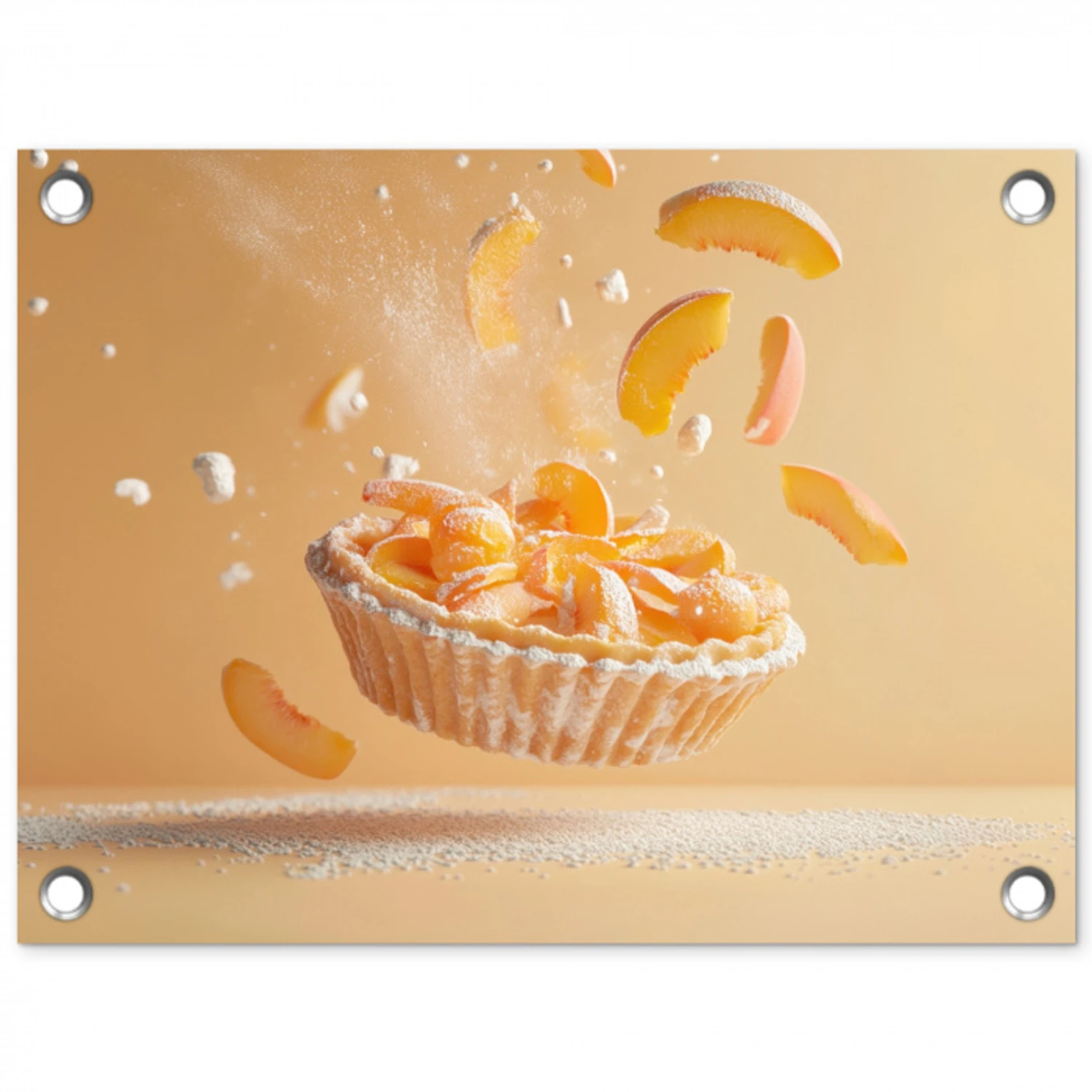 Peach - Eten - Taart - Oranje tuinposter los doek klein -3d