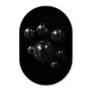 Discoballen - Minimalistisch - Zwart Wandcirkel Ovaal Forex klein -3d