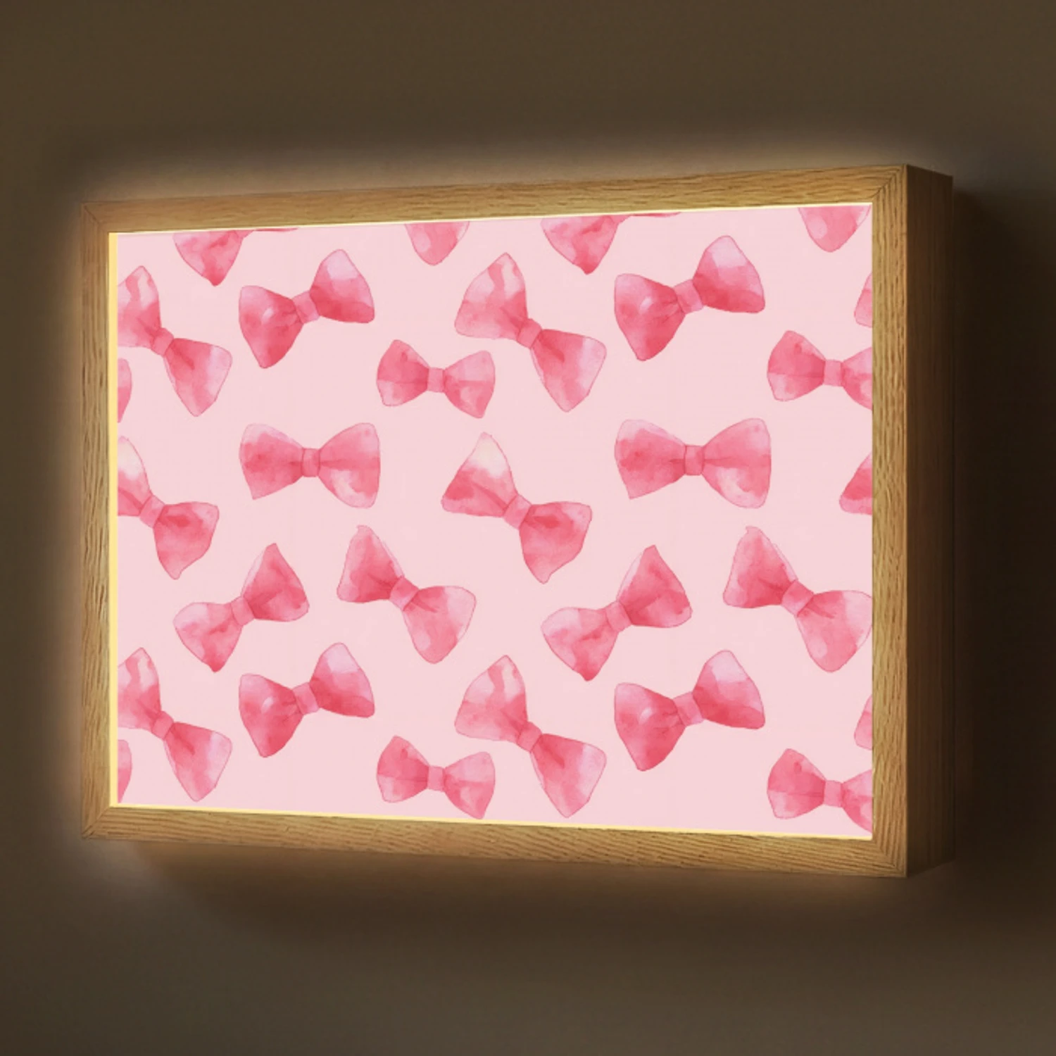 Strikken - Aquarel - Roze Light Box met batterij (Wandlamp) middel 907 -z3d_website