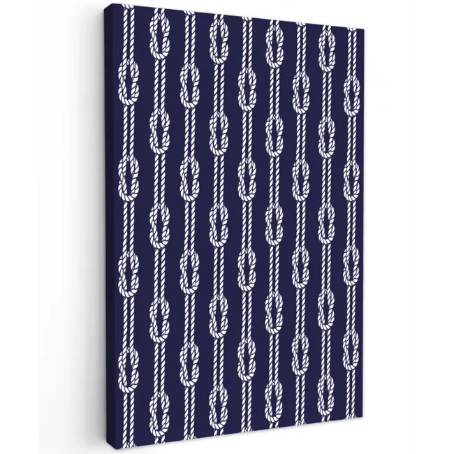 Oceaan - Touw - Blauw - Wit Tuinposter op houten frame 2 cm dik klein 841 -3d