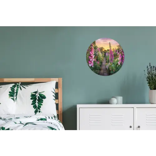 Vingerhoedskruid - Bloemen - Tuin Wandcirkel aluminium klein -slaapkamer