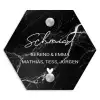 Marmer - Sierlijk Naambord Hexagon klein -3d