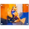 Vos - Oranje - Vormen - Abstract tuinposter los doek klein -3d