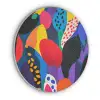 Bloemen - Bladeren - Abstract - Rood Akoestische PET Vilt - Rond klein -3d