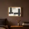 Zwart - Abstract - Japandi Light Box met batterij (Wandlamp) middel -sfeer4