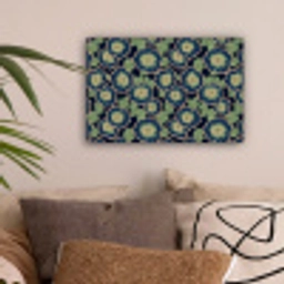 Bloemen - Borduurwerk - Patroon - Blauw - Groen canvas 2cm klein 34 -sfeer1