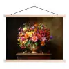 Kleuren - Boeket - Vaas - Hout textielposter latten blank klein -3d