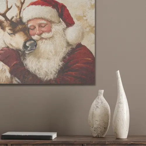 Kerstman - Rendier - Kerst - Christmas PET vilt klein -sfeer6_closeup