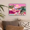 Stad - Roze - Palmbomen canvas 2cm klein -sfeer1