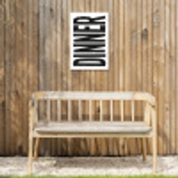 Zwart - Decoratie - Vintage - Eten Tuinposter op houten frame 2 cm dik klein -sfeer4
