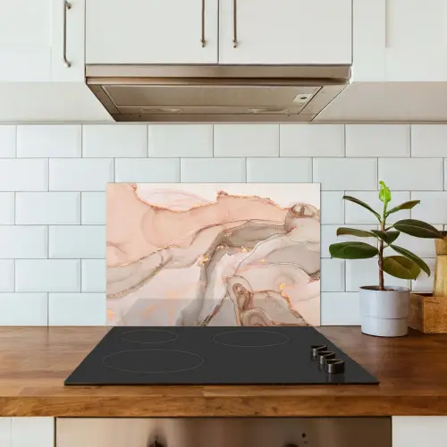 Marmer - Roze - Rosé keuken achterwand spatscherm klein -sfeer2