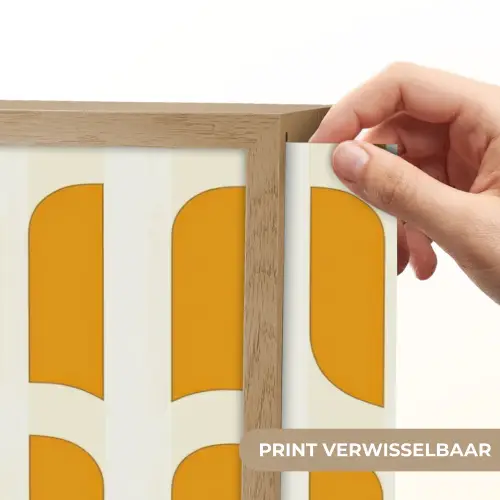 Geometrisch - Patroon - Geel - Roze Light Box met batterij (Wandlamp) middel 907 -USP_websiteprintNL