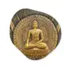 Goud - Boeddha beeld - Spiritueel - Meditatie Wandcirkel Organisch Forex 3mm klein -3d